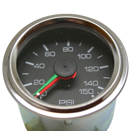 BULLDOG WINCH 0-150psi Air Pressure Gauge, 2", Dual Needle, Mechanical, Lighted 42055B